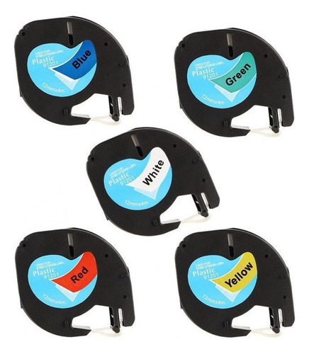 Paquete De 5 Compatibles With Dymo Letratag Plastic Tag