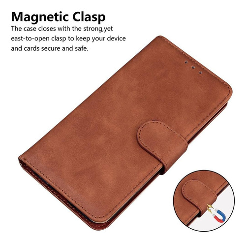 Funda Tipo Cartera Magnética De Piel Sintética Para Oppo A58 4g Con Ranuras Para Tarjetas Y Funda Protectora Con Función Atril