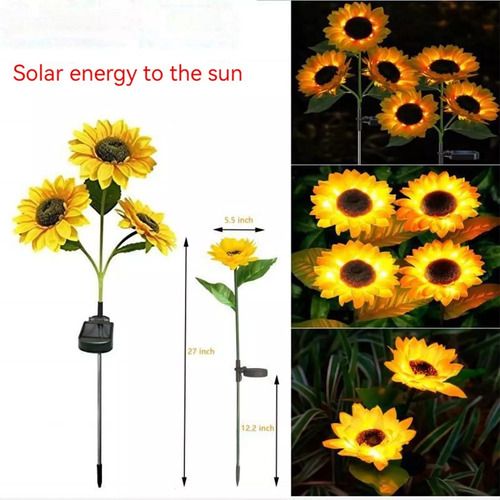 Para Un Nuevo Patio Exterior Con Lámpara Solar De Girasol