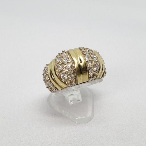 Imagen 3 de 9 de Anillo Plata Y Oro Con Cubic