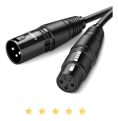 Imagem 1 de 7 de Ugreen Cabo Microfone Xlr Canon Macho Fêmea Balanceado 1m