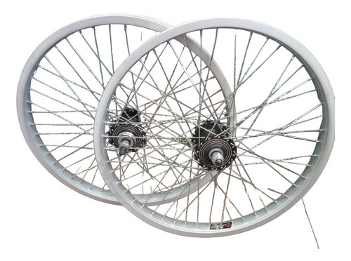 Rines Bmx Aluminio Silver 20x48h De Bicicleta (par)