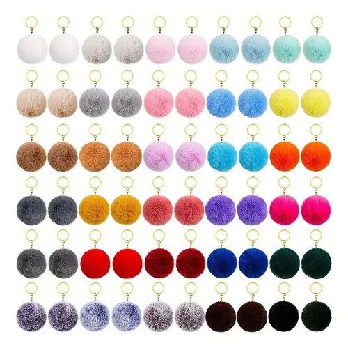 Duories 12 pompon in pelliccia sintetica colorata per il fai da te, per cappelli, scarpe, sciarpe, decorazioni natalizie, portachiavi, 10 cm