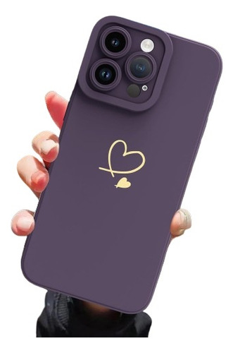 Funda Para iPhone 15 Pro Silicona Liquida Patron Corazon_b