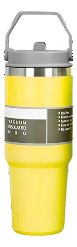 Copo Térmico Aço Inox 887ml Grande Com ​Tampa Flip Resistente