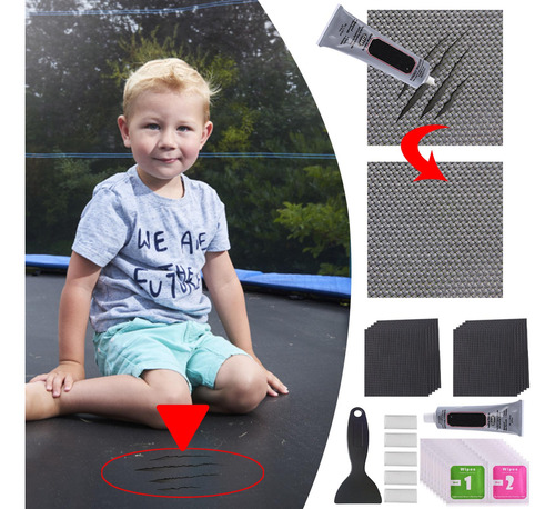 El Kit De Reparación De Parches Para Trampolín W Repara Aguj