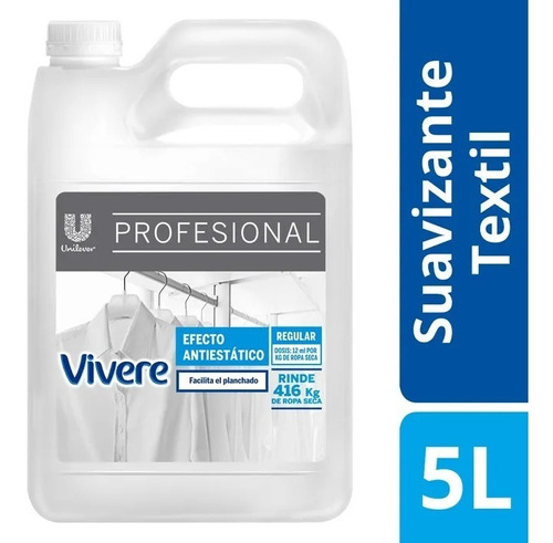 Suavizante Vivere Clásico Profesional Botella 5 L X 4 Unidad