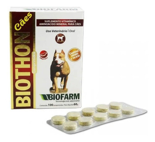 Biothon Cães Cartela 100 Cp Suplemento Cães