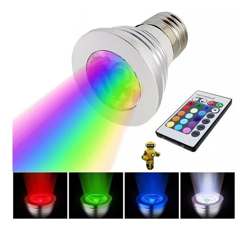 Imagem 4 de 9 de 02 X Lampada E27 Decorativa Rgb 16 Cores C/ Controle Remoto