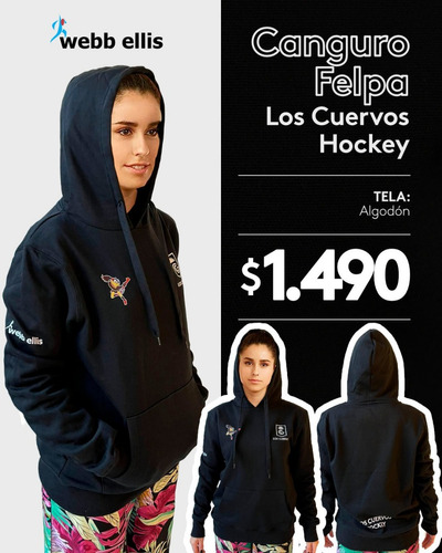 Webb Ellis _ Los Cuervos Hockey - Canguro Felpa