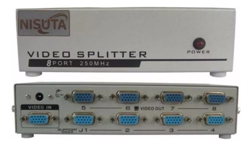 Splitter Vga Activo Nisuta Amplificado 8 Puertos Hasta 65mts