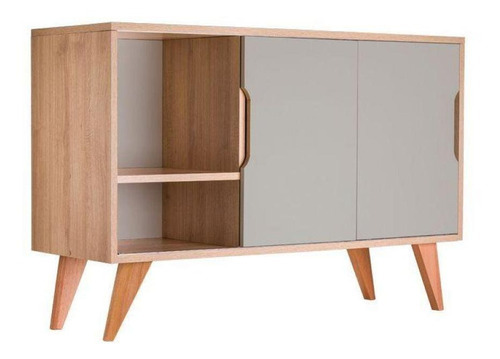 Aparador Buffet Com 2 Portas Murano Carvalho E Verde