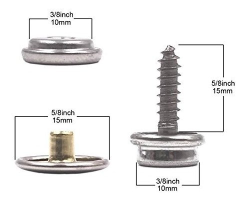 Textil Broche Tornillo Cierre Boton Metal Resistente