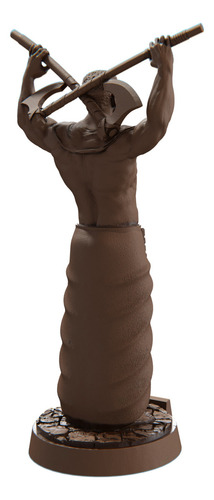 Estátua Xangô Imagem Umbanda Candomblé Orixá Cor Cor Madeira