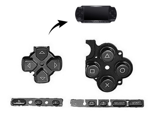 Gomas + Botones Almohadilla Silicona Compatible Con Psp 3000