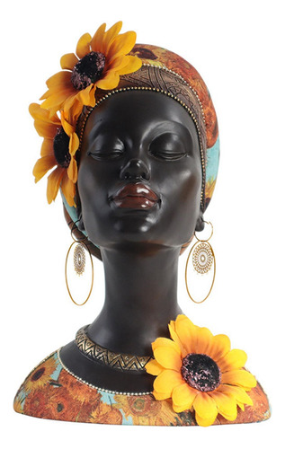 Estatua De Mujer Africana, Figura De Dama Negra, Adorno De