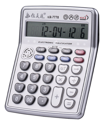 Calculadora Musical De Mesa Com Tela Lcd Eletrônica De 12 Dí