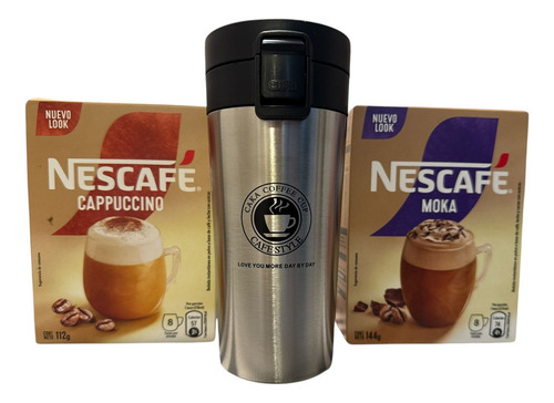 Nescafé Instantáneo Sachet Sobres Mixes Stick + Vaso Termico