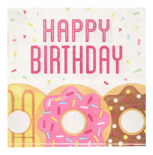 Creative Converting Donut Happy Birthday Lunch Napkins Party