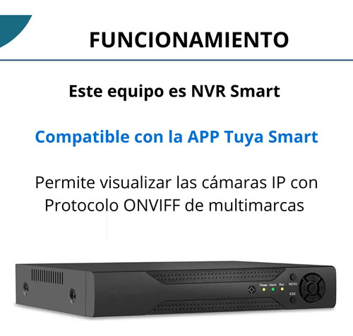 Grabador Nvr Smart Wifi - 16 Canales Ip Onvif Tuya Smart