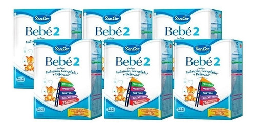 Leche de fórmula en polvo Sancor Bebé 2 por 6 unidades de 800g