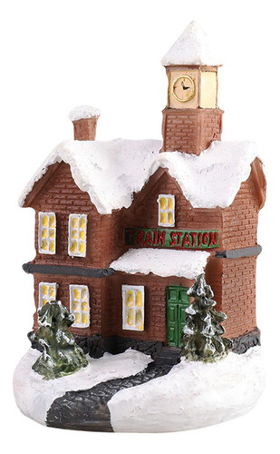 Iluminando Diy Natal Tiny Resin Village A Pequena A Pequena