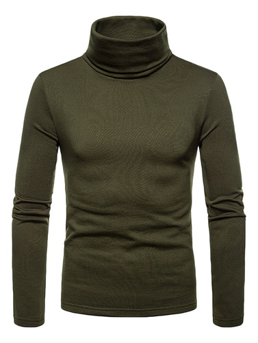 Blusa Casual De Manga Larga Con Cuello Alto Liso Tipo C Para