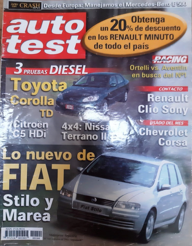 Revista Auto Test Nº144 Oct. 2002 Corolla Td Nissan Terrano