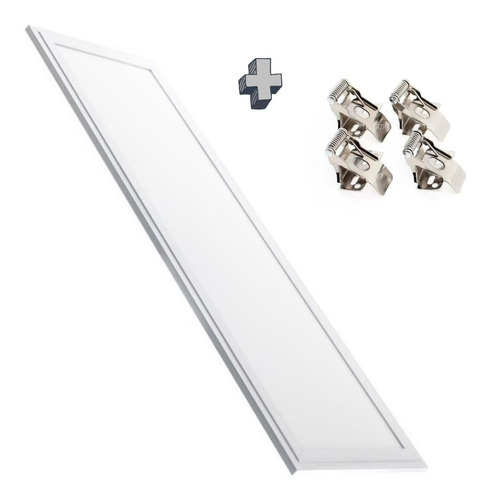 Panel Led + Resortes De Embutir En Yeso 48w 120*30cm Chiaro