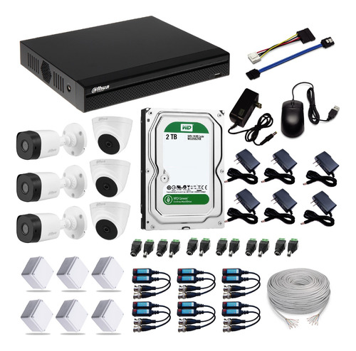 Kit Camara De Seguridad Dahua Dvr 8ch 5mp+ 6 Cám 5mp+ 2tb