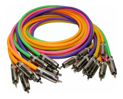 Cable Rca A Rca Profesional 1 Mts 6mm Macho Fluorescente 