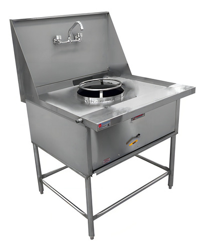 Estufa Wok W-1 Quemador Alta Presión Cocina Color Gris