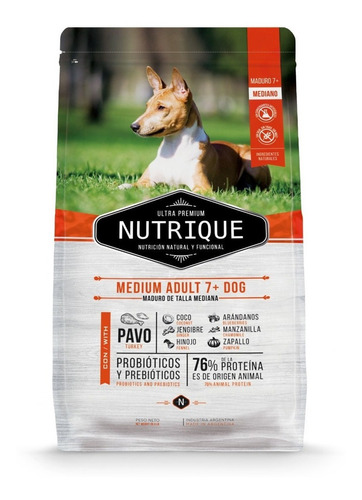 Nutrique Medium Adult 7+ Dog 12 Kg Perro Senior Envío Gratis