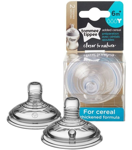 Set 2 Tetinas Flujo Rapido 6m Reemplazo Y Tommee Tippee