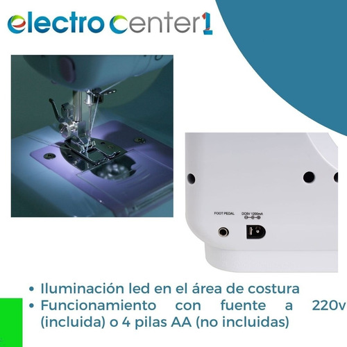 Maquina De Coser Compacta + Pedal + Hilo + Aguja 12 Puntadas