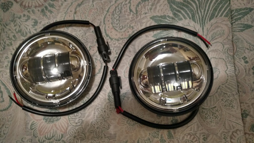 Faros Auxiliares De Led Cromo Pulgadas Para Harley Davidson