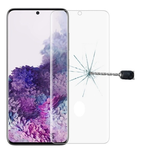 Imagen 3 de 8 de Vidrio Templado Samsung S20 Ultra Curvo 3d Anti Impactos