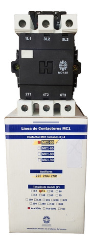 Contactor 50a. Tripolar Bobina 24vca. 2na+1nc. Montero