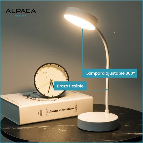 Lampara Velador Portátil Alpaca Led Carga Usb Alp-en-02