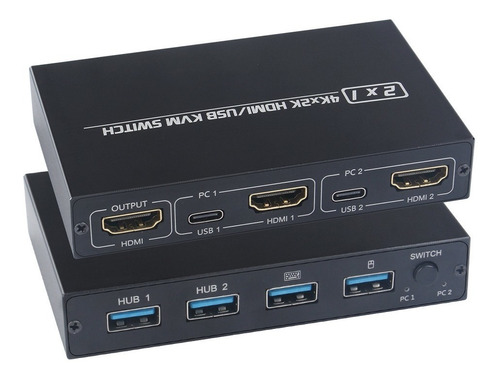 Conmutador Hub Usb Kvm E Hdmi Compatible 4k