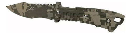 Cuchillo Monte Táctico Navaja Militar Camuflaje Supervivencia Caza Y Pesca Hoja Acero Inoxidable 420 22.5cm Incluye Funda De Nylon