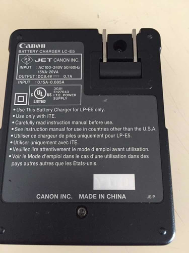 Bateria Y Cargador Canon Lp-e5 Para Canon 450d, 500d, 1000d