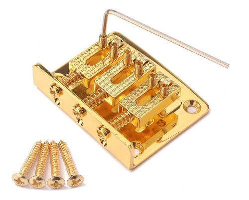 1 De 3 Cuerdas Box Guitar Bridge Hardtail Golden Instrumento