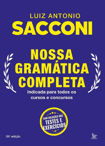 Libro Nossa Gramatica Completa De Sacconi Antonio Matrix
