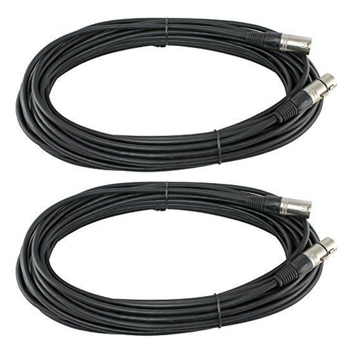 2 Pack 50 Pies Ft 3 Pin Xlr Cable De Microfono Macho A Hembr