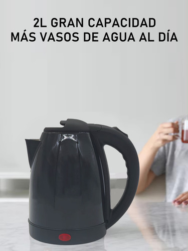 Tetera Jarra Eléctrica 2 Litros Acero Inoxidable 1000w 110v