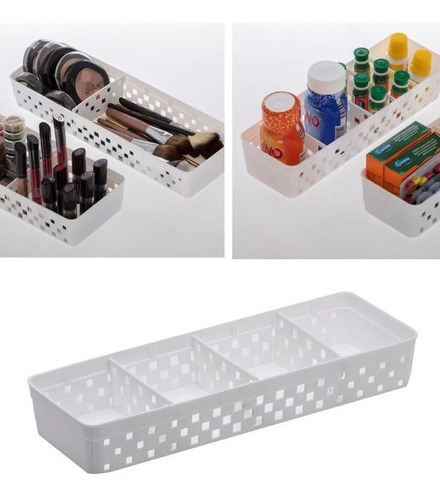 Cesta organizadora para mesa, cajón de plástico, bolsita de maquillaje 1067