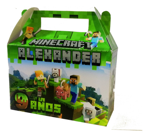 Caja Cotillón Minecraft Cajita Feliz Personalizada