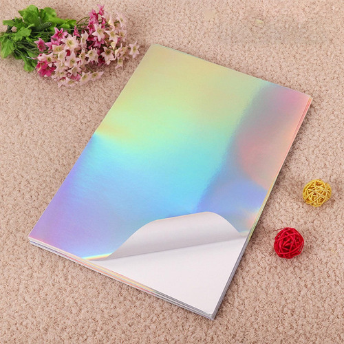 20 Hojas De Papel Adhesivo Holográfico, Adhesivo Resistente