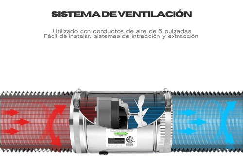 Imagen 4 de 4 de Extractor Industrial De Aire Metalico En Linea 8''